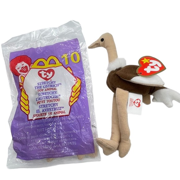 TY 1997 Beanie Babies STRETCH The Ostrich RETIRED & 2x McDonald’s Teenie Beenies - Picture 9 of 12